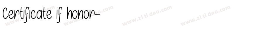 Certificate if honor字体转换